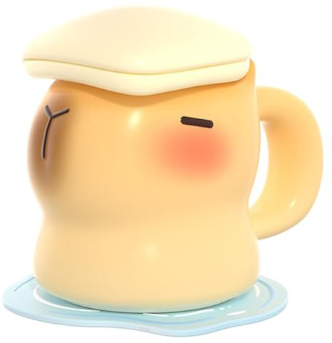 Tasse Capybara en céramique avec dessous de verre et couvercle, 400 ml, tasse à café Capybara amusante pour salon, salle à manger, maison