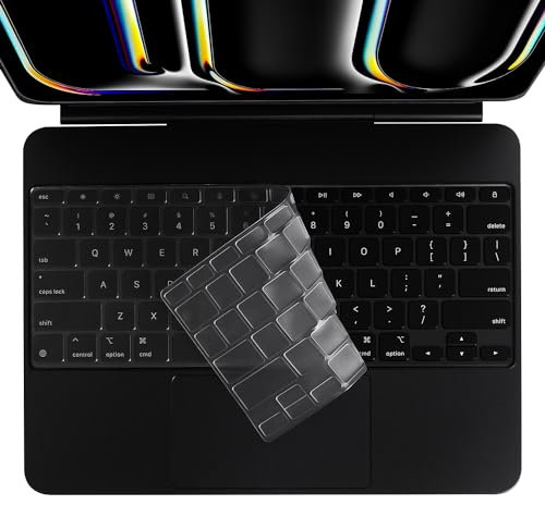 Arisase Ultra Thin TPU Keyboard Cover Skin for iPad Pro 13(M4, 2024) Magic Keyboard Soft Clear Keyboard Protective Accessories US Layout (for Pro 13, M4)