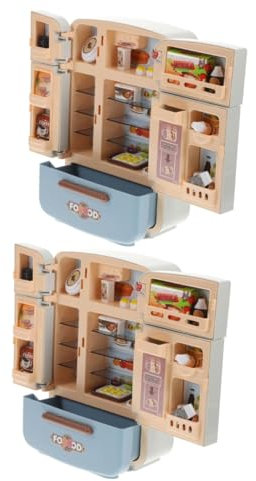 TOYANDONA 2 Sätze Küchensimulation Kühlschrank interaktives Spielzeug Interactive Toys puppenhaus küche kühlschrank Miniatursachen Mädchenspielzeug Mini-Kühlschrank Spielzeugkühlschrank