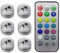 tuwiwol Kabellose LED Umgebungslicht Fernbedienung, Auto Fuß, bunte, wasserdichte, leuchtende Lampe, Aquarium Party Dekoration, 6 Lichter