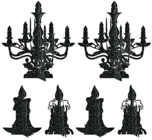 Halloween-Kandelaber-Dekorationen, 3D-Papier-Kerzenhalter, Silhouette, Requisite, hängende Kronleuchter, Girlande, Dekoration für Halloween, Tischdekoration, Wandbehang, Dekoration, Partyzubehör, 6
