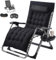 VEVOR Fauteuil Inclinable Zéro Gravité, 825 mm, Transat Relax Jardin pour Intérieur Extérieur, Chaise Longue Anti-gravité Réglable avec Coussin, Appui-tête, Repose-pieds, Porte-gobelet, 226,8 kg, Noir