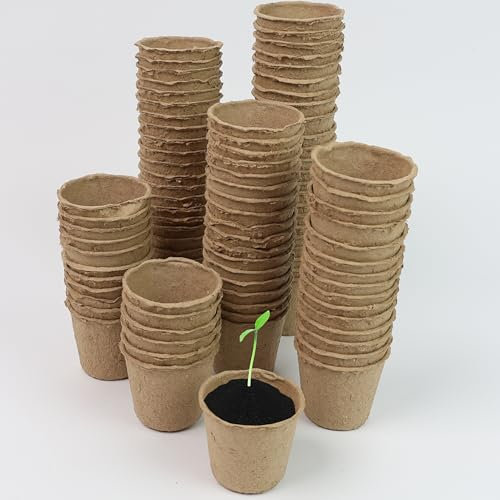 DIVCHI Biodegradable Seed Trays 96 Pcs 8 Cm Paper Cups Plant Pots Seed Round Seedling Pots For Growing Vegetables, Fruit, Herb, Flower