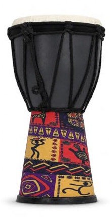 Mini-Djembe-Trommel, 4-Zoll-Trommelfell aus Künstlichem Ziegenleder, Bemaltes Design, Afrikanische Handtrommel für Erwachsene und Anfänger
