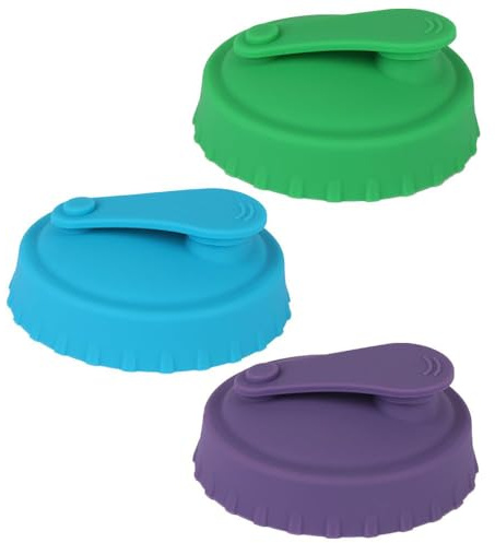 3 Pcs Reusable Silicone Soda Can Lids, Leak Proof Beer Can Covers for Standard Size Cans, Fits Soda, Beer, Energy Drink & Juice