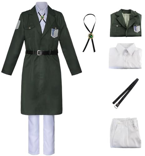 bi bi hou Eren Jaeger Cosplay Kostüm Jacke Anime AOT Season 4 Verkleidung Survey Corps Uniform Halloween Karneval Weihnachten Party Bühnenauftritt Kostüm für Erwachsene