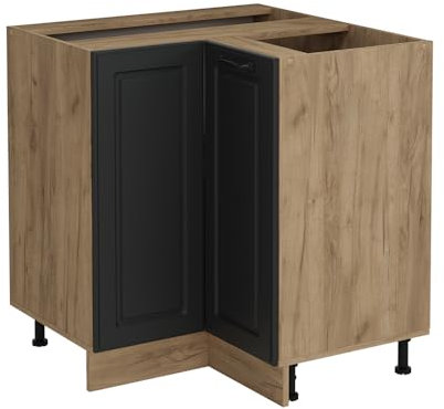 Vicco Eckunterschrank R-Line, Anthrazit Landhaus, 75.6 cm ohne Arbeitsplatte