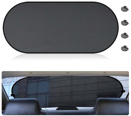 Pare-soleil pour voiture, fenêtre arrière, protection solaire, protection UV, en maille, avec 4 ventouses, 100 x 50 cm