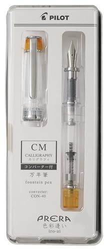 PILOT PFPR1TOCM PRERA Fountain Pen, Color Matching, CM Calligraphy, Transparent Orange