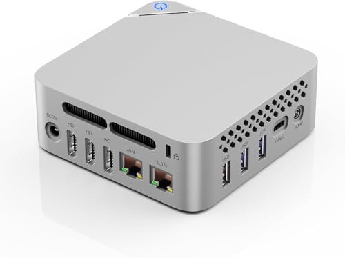 Mini PC, Mini Desktop Computer with 12th Gen N150 (up to 3.6 GHz) 16GB DDR4 512GB SSD, Micro Desktop Computer with 3X HDMI Port, 1X Type-C, 2X LAN/WiFi 5/BT 4.2/USB3.2 X3 for Business Office