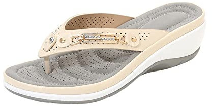 RLEHJN Sandales Orthopedique Femmes Été Femme Plateforme Claquette Été Confortables Chaussures Tongs De Plage Décontracté Mode Pantoufles Avec Soutien De La Voûte Pour Maison Jardin Piscine Plage