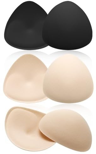 WLLHYF Triangle Bra Pads Inserts, Breathable Bra Inserts Skin Color Removable Breast Padding Soft and Comfortable Breast Enhancers Pads for Women Girls Any Cup Cover