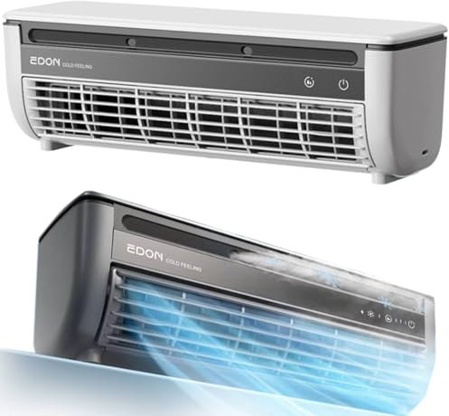 Mini ventilatore per condizionatore d'aria, 2025, senza fili, mini ventilatore portatile da parete, senza lama, per uso interno in cucina, camera da letto o ufficio (USB)