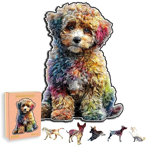 Wooden Puzzles for Adults, Dog Jigsaw Puzzles, Unique Animal Adult Puzzles, Irregular Creative Gift for Family AME,Christmas Birthday Gifts Home Decor