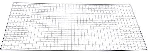 ZDETGU Edelstahl-BBQ-Grillnetz, Verchromtes Backgitter aus Drahtgeflecht für Gleichmäßige Wärmeverteilung mit Einer Größe von 50 X 30 cm für Familien-Picknick-Camping