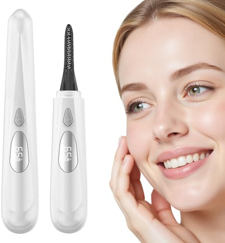 Beheizte Wimpernzange, Elektrische Wimpernzange, USB Wiederaufladbar, Wimpern Curler Elektrisch mit 4 Temperaturmodi, Intelligente Automatische Abschaltung, Heated Eyelash Curler mit LED Display