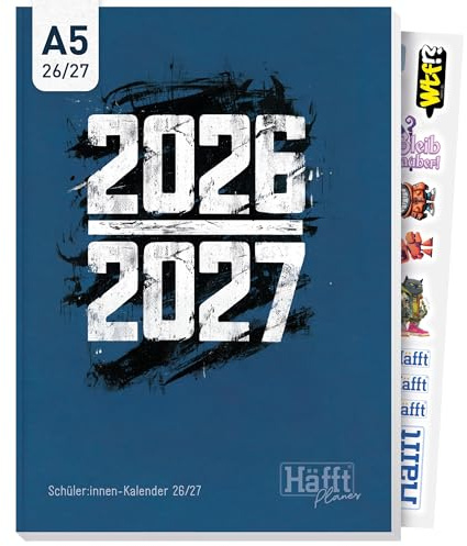 Häfft Planer 2026 2027 A5 - Softcover Schülerkalender six seven | Mit Anti-Langeweile-Garantie - Hausaufgabenheft, Schulplaner, Schülerplaner inkl. Wissen, Sticker, lustige Sprüche & mehr