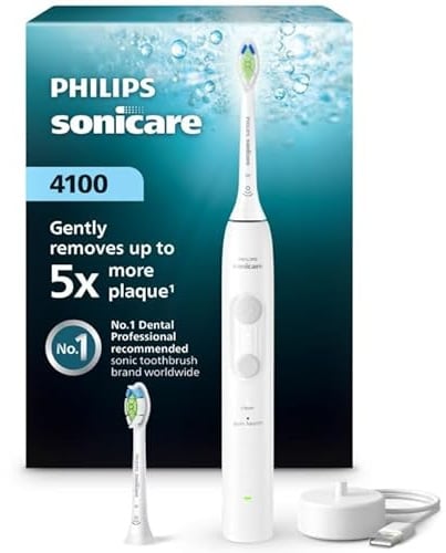Philips Electric Toothbrush Series 4100 HX4042/41, 31000 movements/min, Pressure sensor, Timer, 2 modes, 2 heads, White