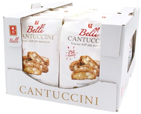Belli Cantuccini 10er Pack IGP alle mandorle 25% Mandeln (10x 250g) | Mandelgebäck aus Italien | Keks mit Mandeln | 2500g abgepackte Gebäckstücke | italienische Kekse