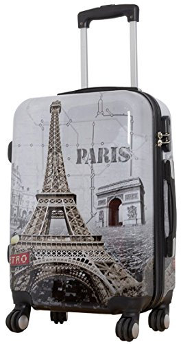 Bowatex Handgepäck Paris Eifelturm Motivkoffer Trolley mit Aufdruck 35 Li 55 cm