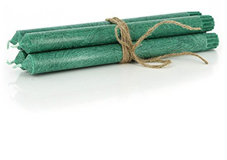 Stabkerzen 4er Set - 100% pflanzliches Stearin - Fair Trade (dunkelgrün)