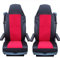 2x LKW Passgenaue Sitzbezüge Rot/Schwarz Schonbezüge Neu Hochwertig Polyester
