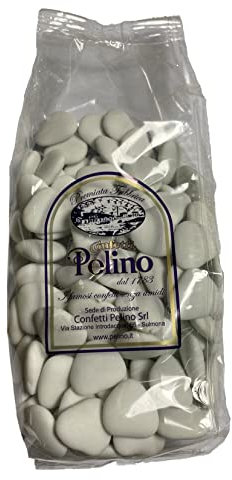 Confetti Pelino Sulmona dal 1783 Confetti Bianchi al Cioccolato a Forma di Cuore - 1000 gr