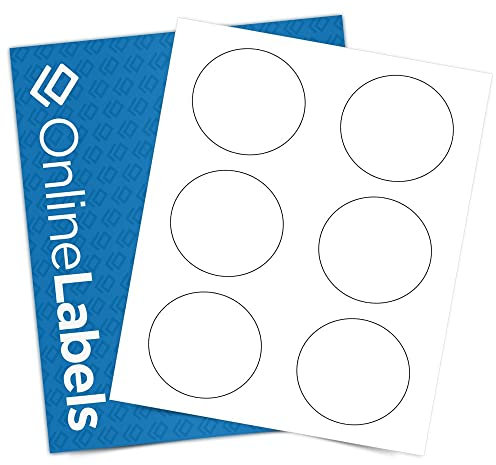 Online Etiketten für Tintenstrahl-/Laser-Drucker, rund, 7,6 cm 100 Sheet Pack weiß