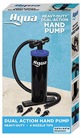 Aqua LEISURE Unisex's Heavy Duty, Double Action Hand Pump-Black