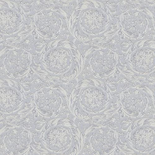 BRICOFLOR Vliestapete | Englische Tapeten Tapete englisch Tapeten englischer Stil - Tapeten für Wohnzimmer - Grau, Silber | 10,05 x 0,70 m = Rolle 7.04 m²