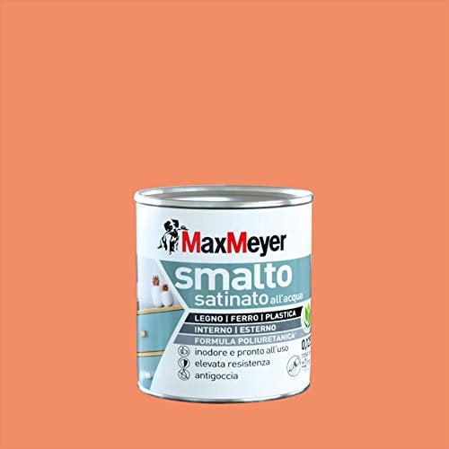 Maxmeyer Smalto All'Acqua Poliuretanico Satinato Arancio Ace 0,125 L