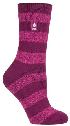 HEAT HOLDERS Lite - Damen Dünn Bunt Muster Motiv Thermosocken für Geschenk | Socken für Winter (37-40, Tief Fuchsie/Berry (Bologna))