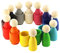 Ulanik Large Peg Dolls in Cups Toddler Montessori Toys for Age 3+, Baby Waldorf Dolls Wooden Games for Learning Colour Sorting and Counting — 12 Gnomes