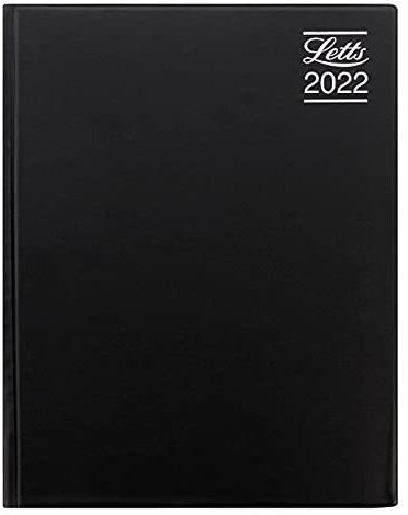 Letts Rhino Terminplaner 2022, A4, Wochenansicht mit Terminen, Schwarz