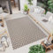 TAPISO Capri Alfombra Exterior Interior Resistente Moderna Marrón Oscuro Gris Crema Mosaico Alfombra de Cocina Terraza Salón Habitación Balcón Jardin 80 x 150 cm