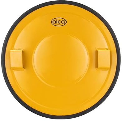 alca® Schutzabdeckung AutoSafe PowerCover Plus I Diebstahlschutz für Radbolzen I Ergänzung oder Ersatz für Radkralle M & XL Tresor I Bolzenabdeckung aus Stahl Ø 30 cm I gelber Sicherheitsdeckel
