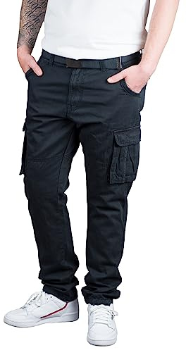 Indicode Rocky Herren Cargohose mit Gürtel Cargo Hose Freizeithose Wanderhose Trekkinghose Outdoorhose