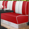 GGMMÖBEL American 3 | Dinerbank | B:H 160 x 103 cm | Gestreift | Rot | Leder | American Diner Möbel, American Dinerbank