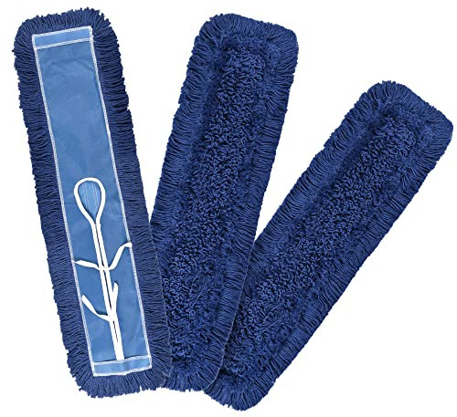 Matthew Cleaning Recambio de fregona de polvo de algodón de resistencia industrial de 24 pulgadas, cabezales de repuesto lavables para uso residencial y comercial, ajuste estándar para fregonas de