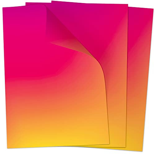 50 Blatt Briefpapier (A4) | Weicher Verlauf Rosa Orange | Motivpapier | edles Design Papier | beidseitig bedruckt | Bastelpapier | 90 g/m²