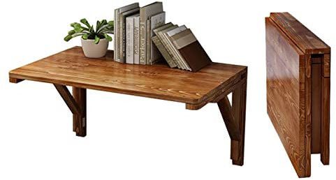 LVLONG Wandmontierter Klapptisch Retro Wandhalterung Klapptisch - Platzsparend Wandmontierte Klapptische, Holz Schwebende Hängende Wand Werkbank für Küche Balkon