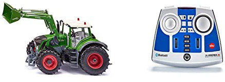 Siku 6793, Fendt 933 Vario Traktor mit Frontlader, Grün, Metall/Kunststoff, 1:32 & 6730, Bluetooth Fernsteuermodul, Control Fahrzeuge mit Bluetooth-Steuerung, Blau/Silber