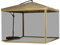 Outsunny Ampelschirm, 295 x 295 cm Sonnenschirm mit Netzseiten, Neigbarer Marktschirm, Gartenschirm mit Schirmgewicht, für Terrasse, Balkon, Stahl, Polyester Beige