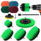 VIBRATITE Bürstenaufsatz Bohrmaschine Set, 20 Stück Bürstenaufsatz Akkuschrauber Bürste Reinigungsbürste Felgenbürste Scrubber Reinigung Kit, Power Scrubber für Bad, Felgen & Polster, Grün