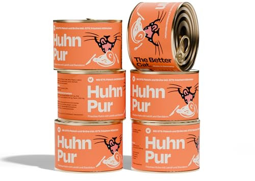 The Better Cat - Getreidefreies Nassfutter mit extra hohem Fleischanteil - Premium Katzenfutter ohne Getreide und ohne Zucker (200g, Huhn)