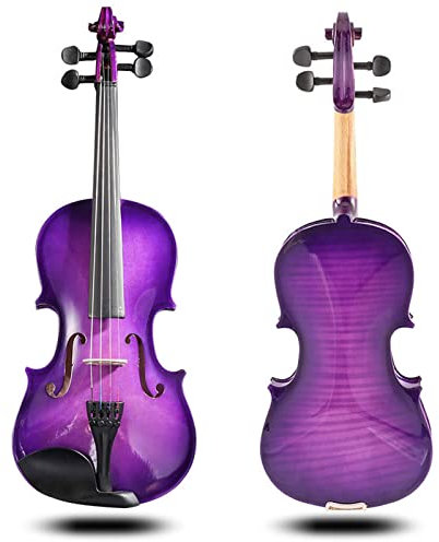 Geige Violine Lila Violine, geeignet for die Anfängerprüfung, Übungsvioline (Color : 1/4)