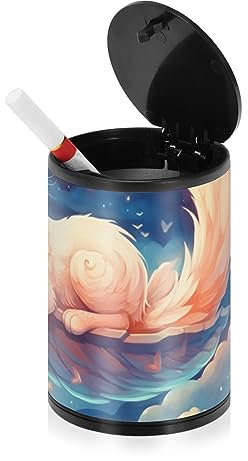 Dream World Colorfulstarry Sky Aschenbecher mit niedlichem Katzen-Motiv, mit Deckel, tragbar, abnehmbar, für den Innenbereich, für Zuhause, LKW, Küche