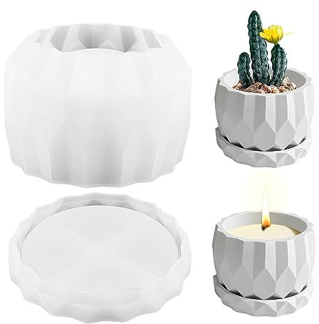 Silikonformen Gießformen Vase,Silikonform Kerzenhalter Gießformen für Beton Blumentopf Zementformen,Silikonform Vase Beton Gießformen Vorratsgefäß Silikon Gießform Dose mit Deckel Gießform
