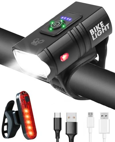 Victoper Luz Bicicleta Delantera 1500 Lumenes, 2023 Actualizado 6 + 4 Modo Luz Delantera Bicicleta Potente IPX5 Luces LED Luces Bicicleta Delantera y Trasera Impermeables USB Recargables