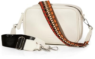 nownow® Umhängetasche Damen Klein Beige - mit 2 Breiten Schultergurten zum Wechseln - Damen Handtasche Beige - Brusttasche Damen - Crossbody Bag mit Breitem Gurt - Die vielseitige Bauchtasche!